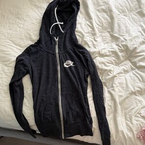 Nike Women's Dark Gray Zip-Up Hoodie